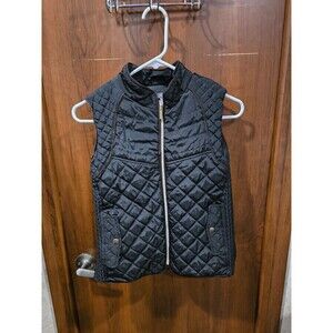 Ace of Diamonds Black Puffer Vest Sz S